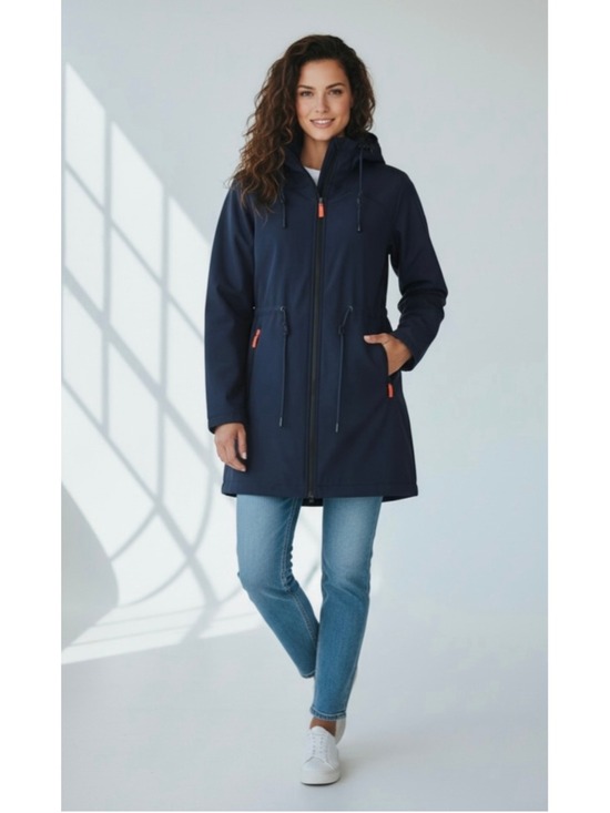Hunter Jackets & Blazers - Hunter Navy Hooded Jacket Classic Florence Adjustable Drawcord Zip Front Large